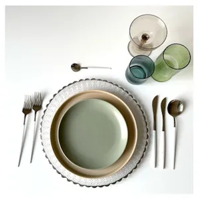 Столовая и десертная ложки, бело-серебряные - изображение 3