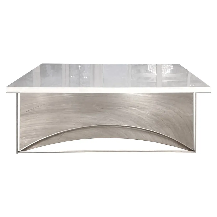 Стол-президиум Сильвер Глосси, серебро - Фото миниатюра 2