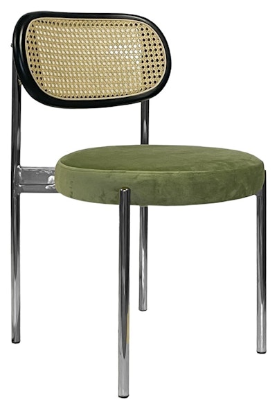 Стул Модерн Серебро, Ротанг в черной раме + Матча