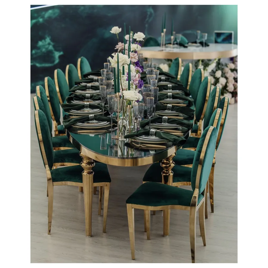 Стол  Овал Золото-400 (темное зеркало) - Фото миниатюра 5