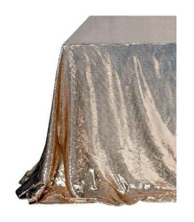 Скатерть с пайетками, прямоугольная, шампань