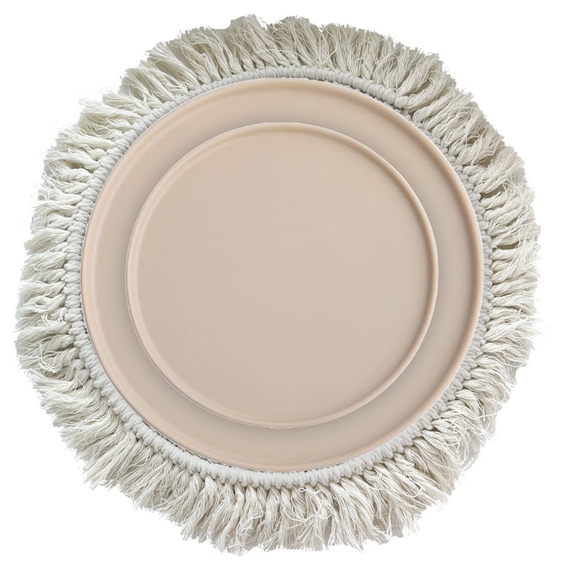 Сет тарелок Макраме Акцент Беж С и М