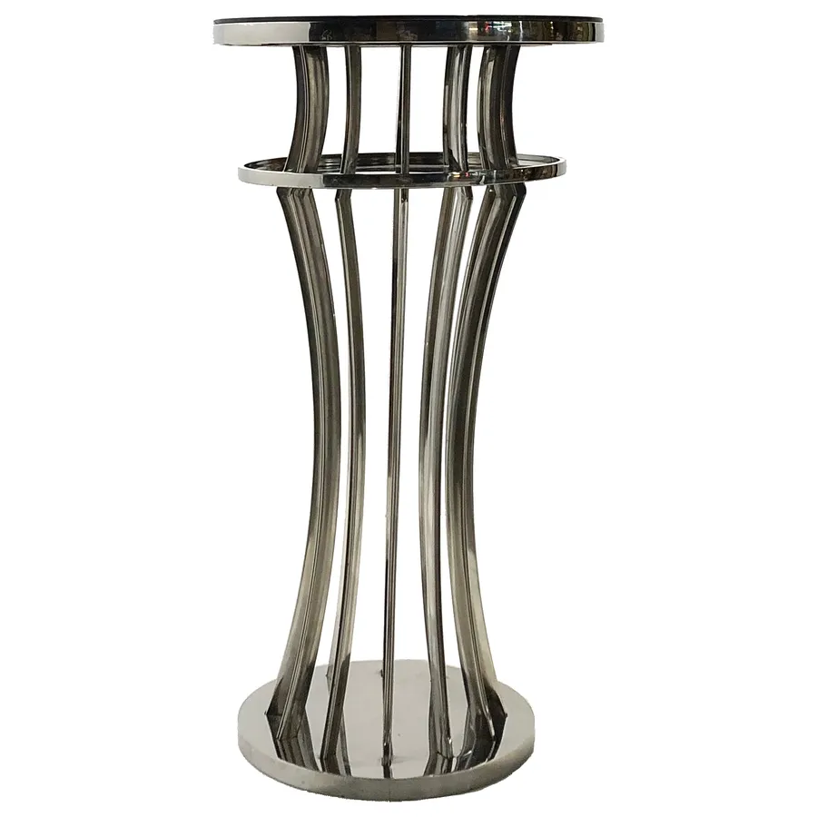 Стол коктейльный Джейл Серебро (столешница темное стекло) - Фото миниатюра 2