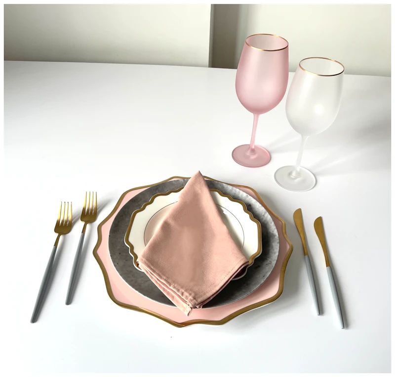 Салфетка из смесового льна, Припудренная Рози