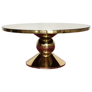 Круглый стол Идол, золотой (белая столешница) - Фото 1