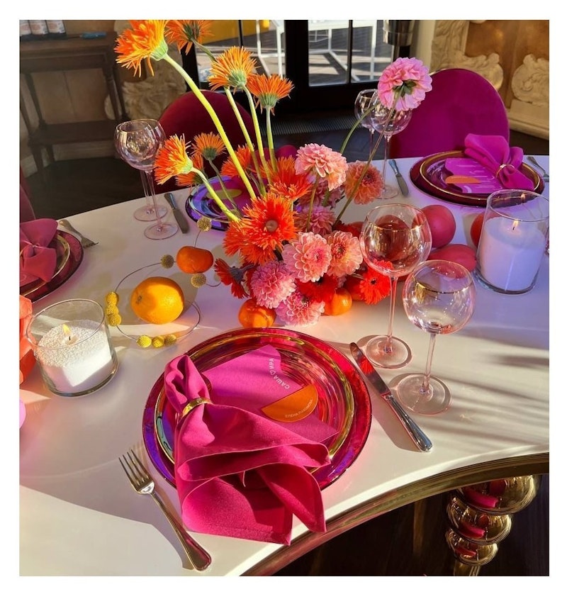 Бокал Сирен Л пудрово-розовый с золотой каймой