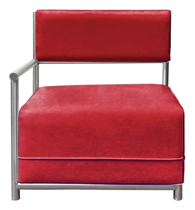 Диван Кручу-верчу Квадрат (Левый модуль), Малиново-красный