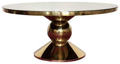 Круглый стол Идол, золотой (белая столешница)