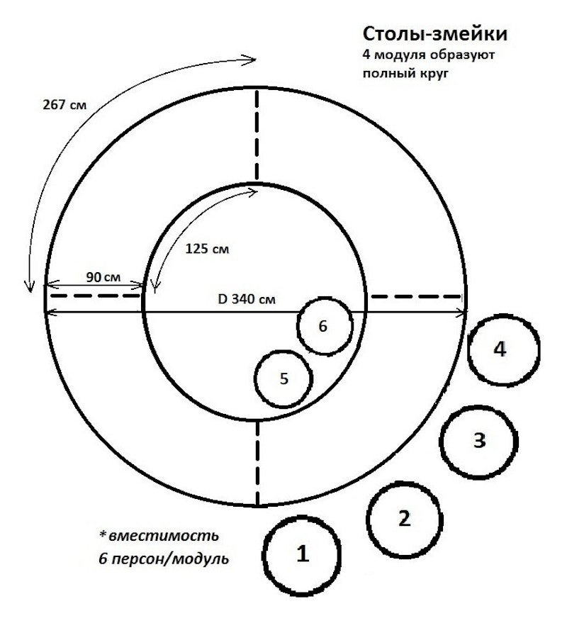 Стол-змейка-90, золотой, столешница белый МДФ, 1 модуль