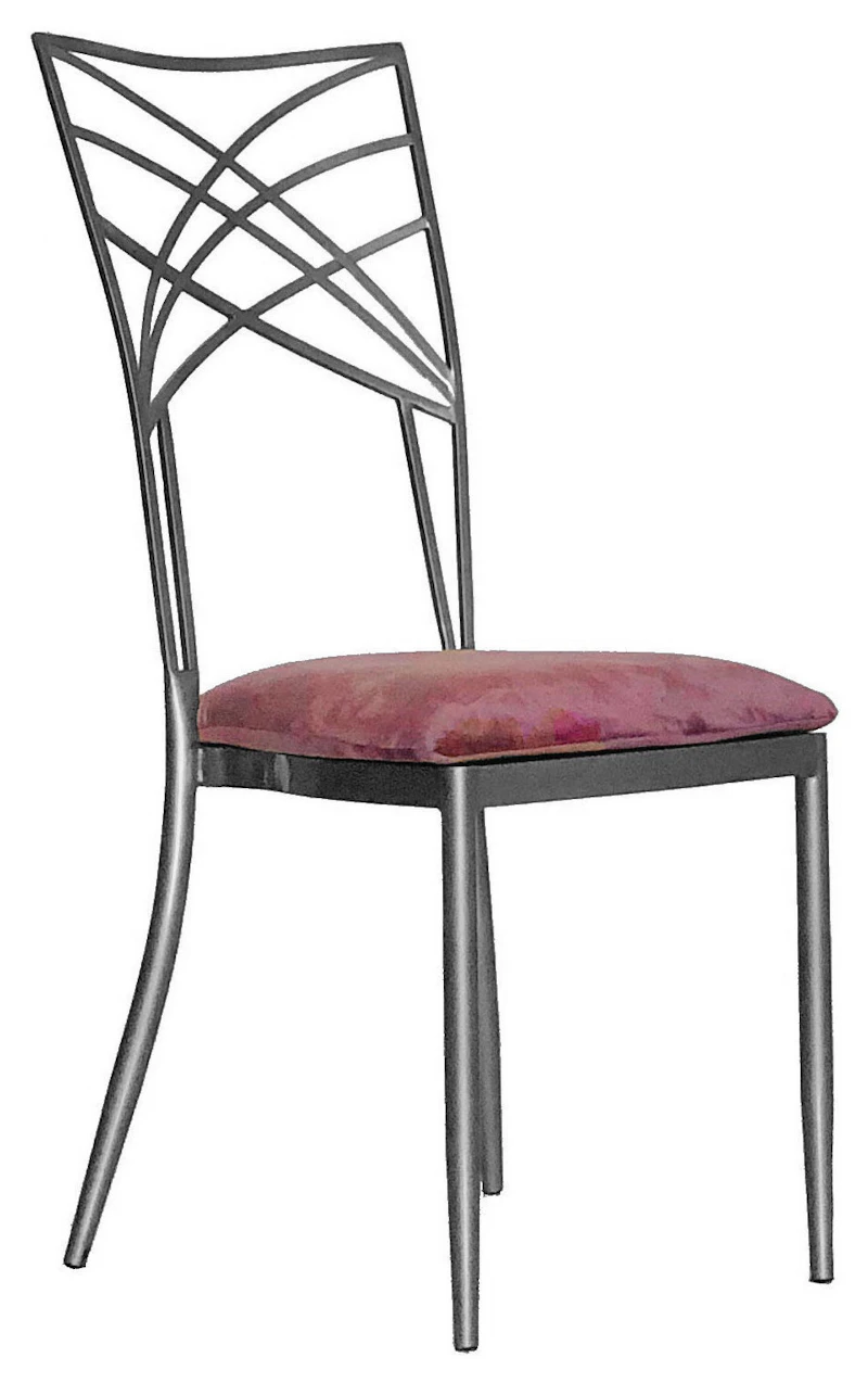 Стул Хамелеон, серебряный (велюр), пыльно-розовый