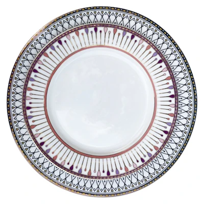 Сет тарелок Паттерн Розовый С и Паттерн Черный М