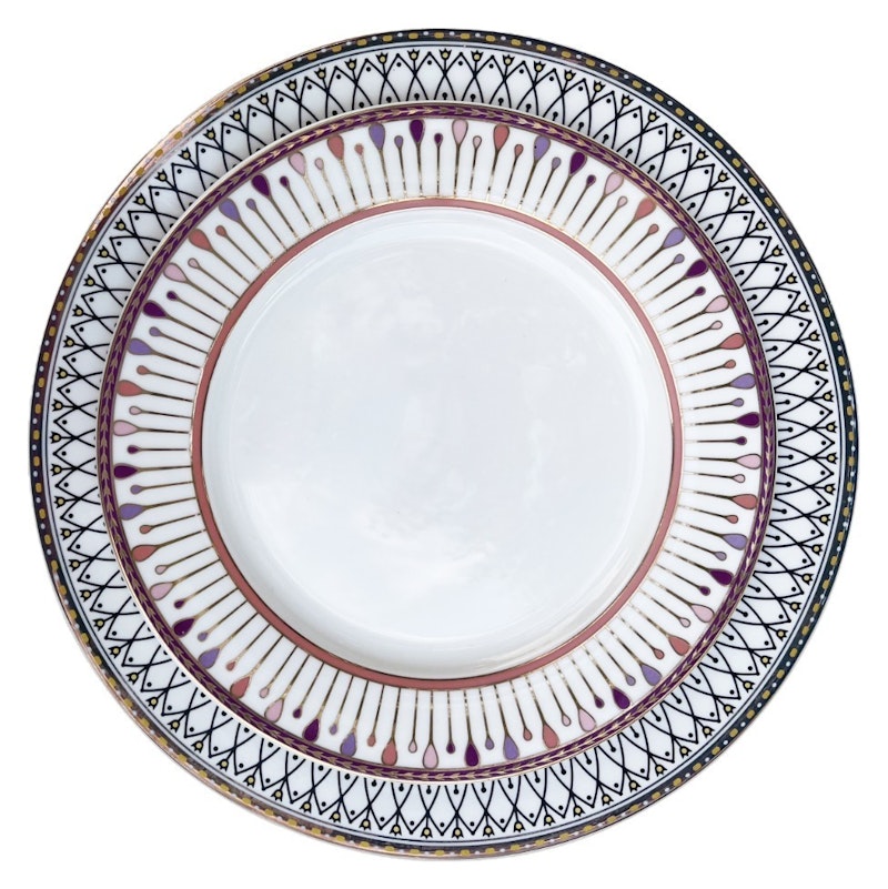 Сет тарелок Паттерн Розовый С и Паттерн Черный М