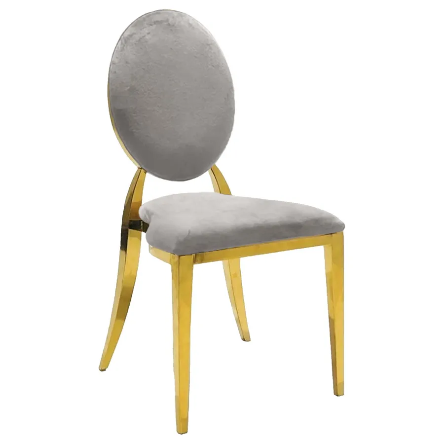 Стул Вашингтон Золото, велюр светло-серый - Фото миниатюра 1