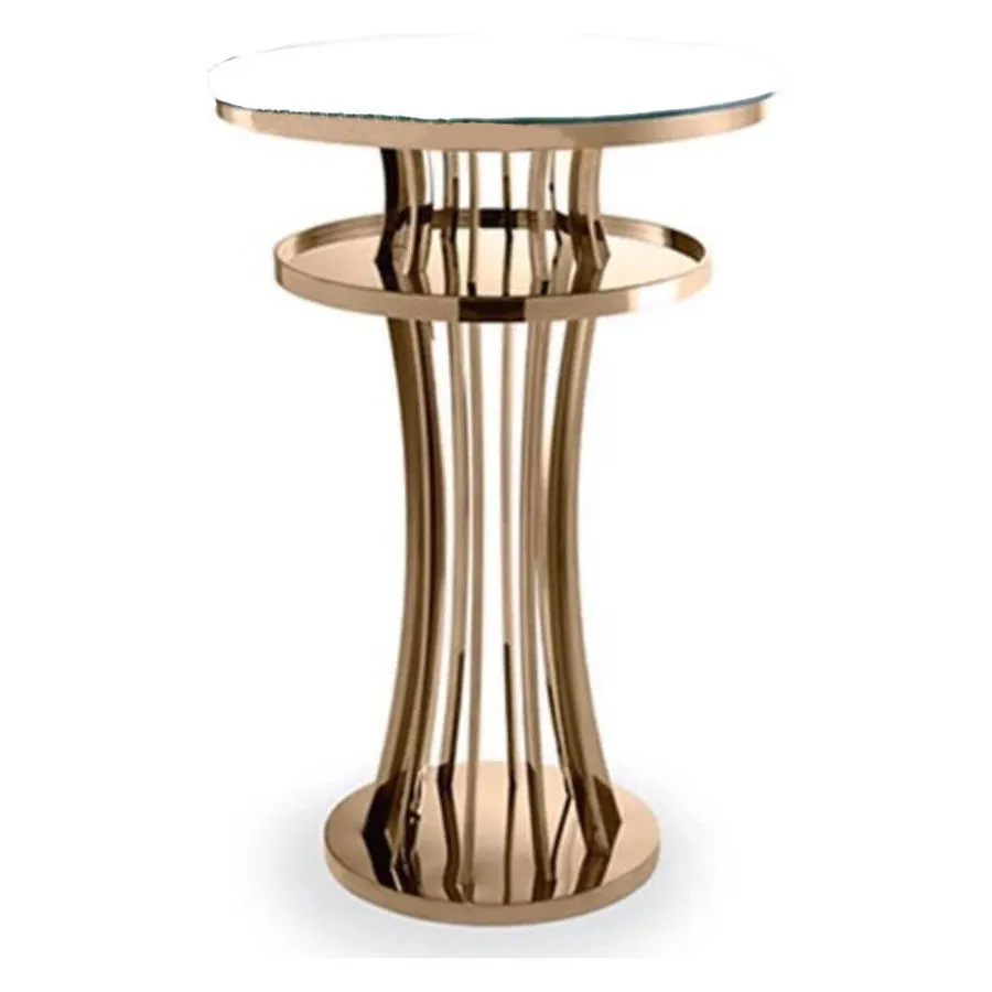 Стол коктейльный Джейл Золото (белая столешница) - Фото миниатюра 1