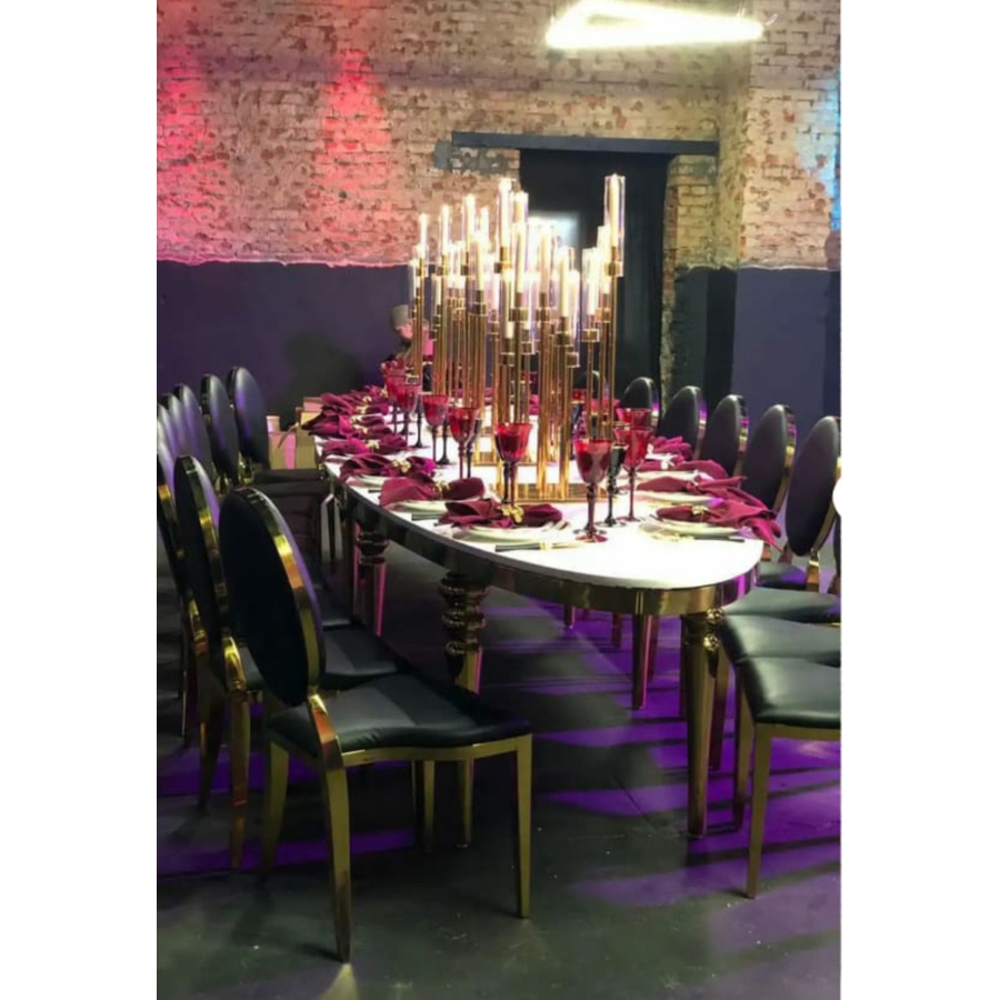 Канделябр золотой со стеклянными колбами Виктори (10 стоек) - Фото миниатюра 5