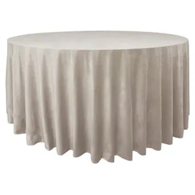 Скатерть велюр, круглая, кремовый бисквит ХЛ