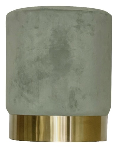 Пуф Цилиндр Золотой обод, эвкалиптовый велюр