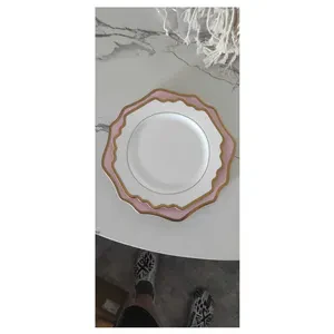 Сервировочная тарелка Анна, розовая - Фото 3