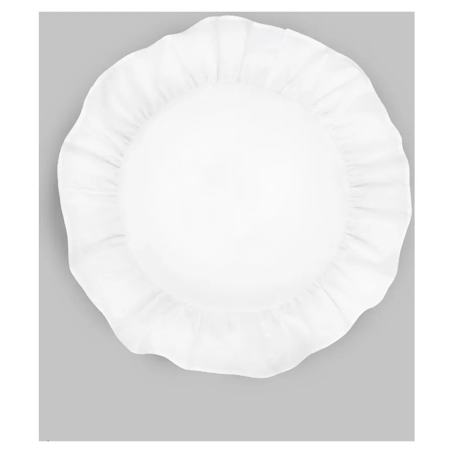 Салфетка из хлопка, с рюшами белая - Фото миниатюра 4