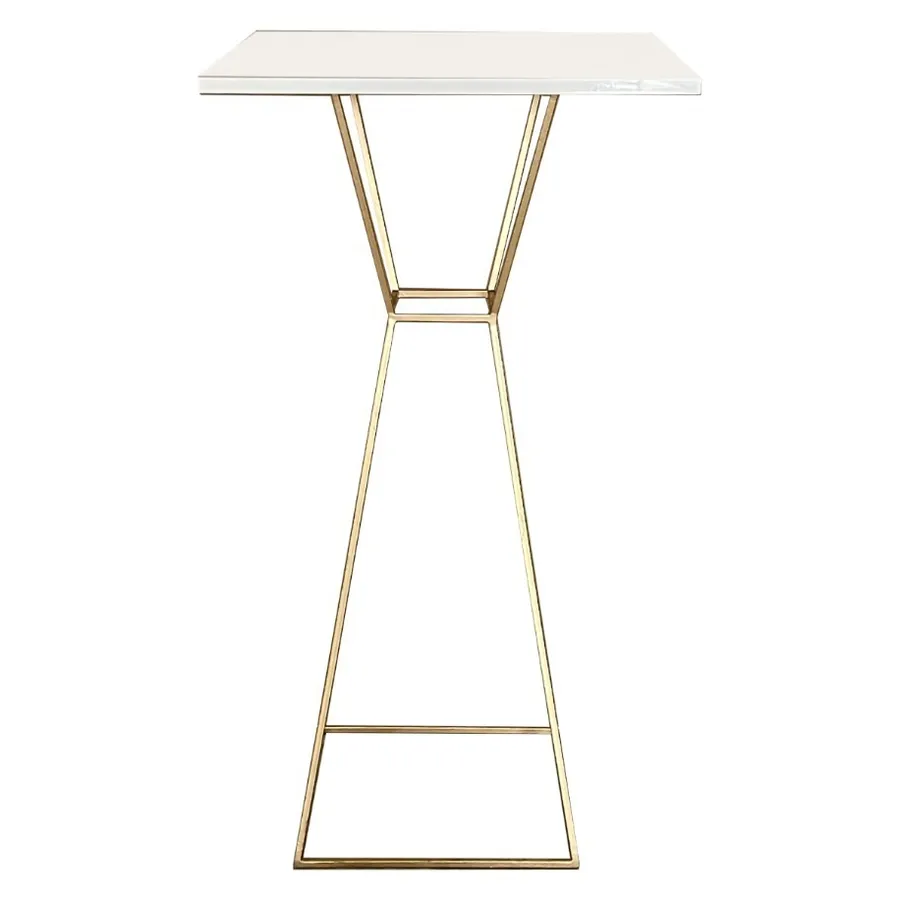 Коктейльный столик Песочные Часы Золото с квадратной столешницей - Фото миниатюра 1