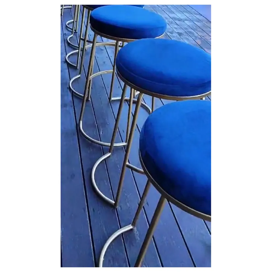 Стул барный Модерн Сэддл Глубокий синий (любой оттенок каркаса) - Фото миниатюра 6