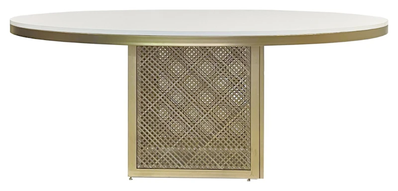 Стол Корнерс Конфесса, золотой, белая столешница