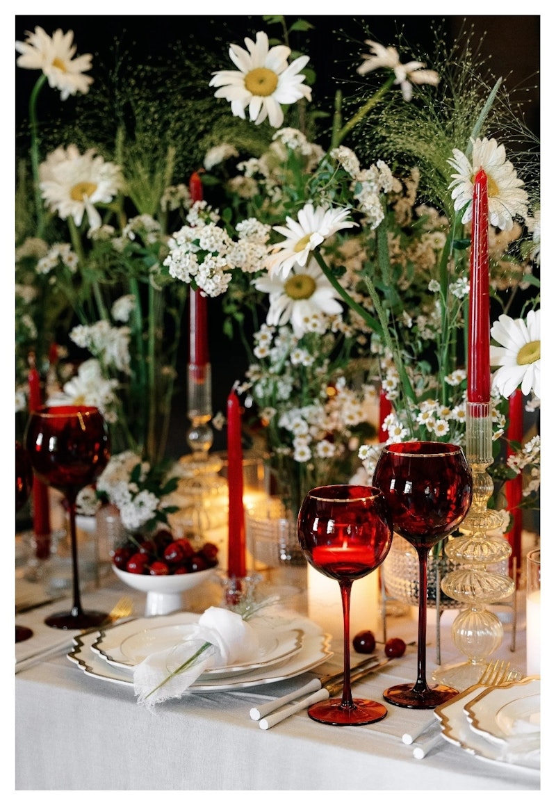 Бокал Сирен Л рубиновый с золотой каймой