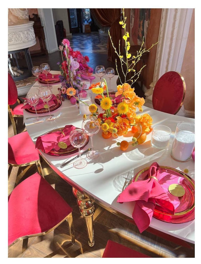 Сет бокалов Сирен пудрово-розовых с золотой каймой