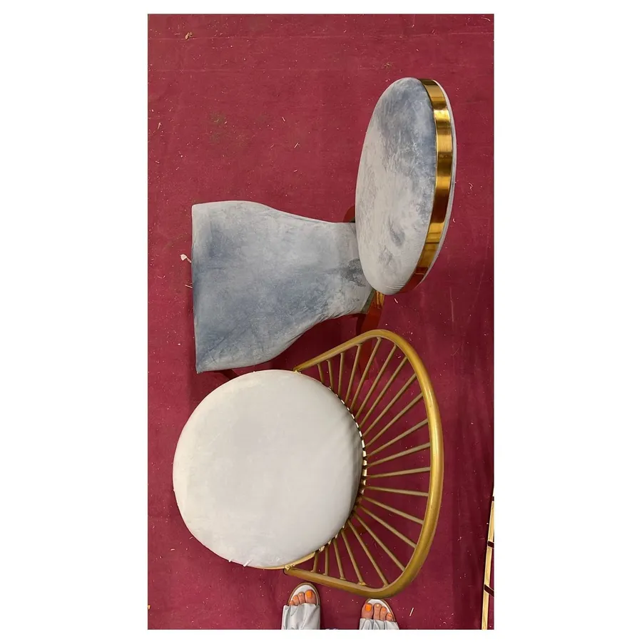 Стул Ле Солей, велюр, нежно-голубой - Фото миниатюра 3