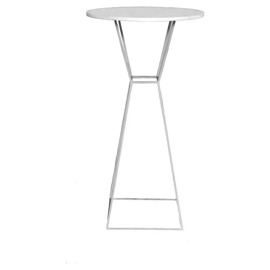 Коктейльный столик Песочные Часы Серебро с круглой столешницей - Фото миниатюра 1