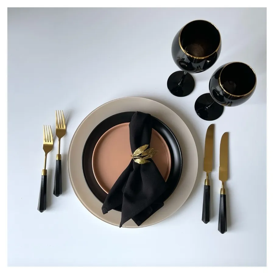 Сет бокалов Сирен нуар с золотой каймой - Фото миниатюра 5