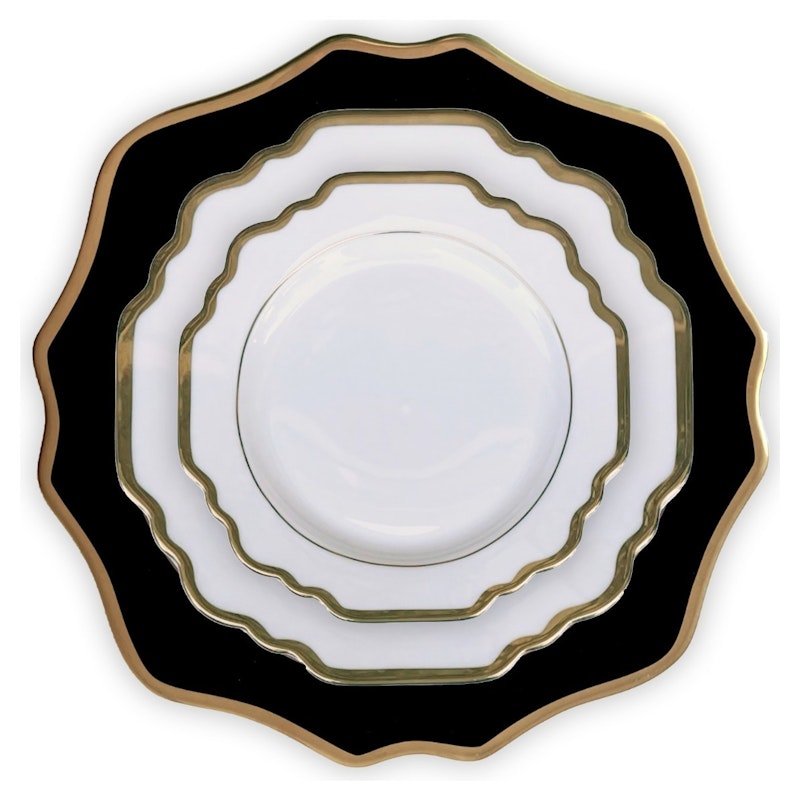 Сет тарелок Анна, 3 шт c черным подтарельником
