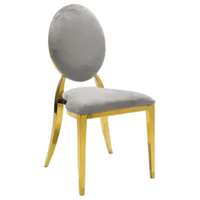 Стул Вашингтон Золото, велюр светло-серый