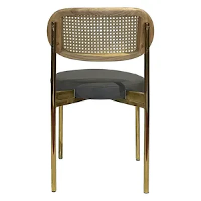 Стул Модерн Золото, Натуральный ротанг + База серый (ЭКО-КОЖА) - изображение 5