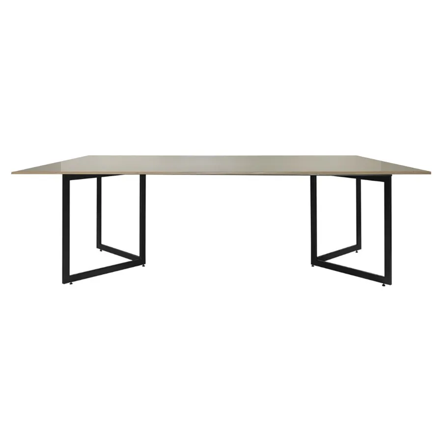 Стол Корнерс прямоугольный, нат. дерево + перекрас металло-каркаса - Фото миниатюра 1