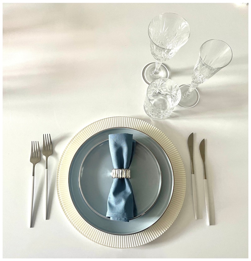 Сет тарелок ПИНТОН Герсидский Полубой С и М