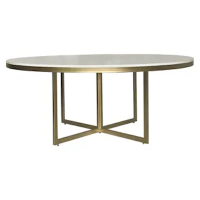 Стол Корнерс круглый, белый + золото - изображение 2