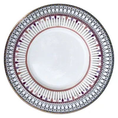 Сет тарелок Паттерн Розовый С и Паттерн Черный М