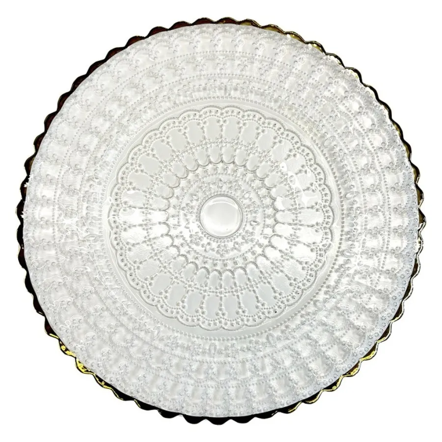 Сервировочная тарелка Кружево Золото - Фото миниатюра 2