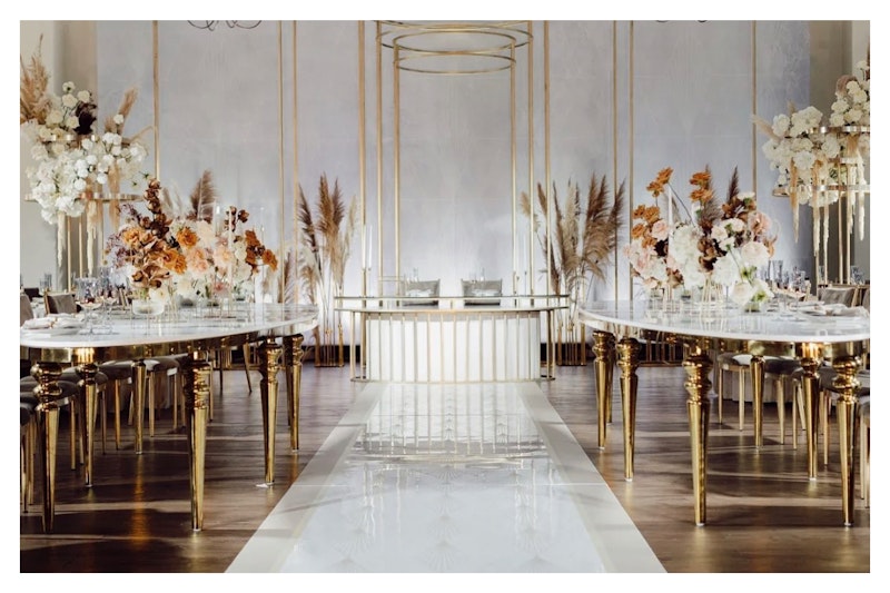 Стол Овал Золото-400 (белый глянцевый МДФ)