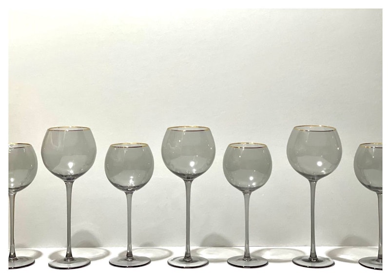 Бокал Сирен Л дымчатый с золотой каймой