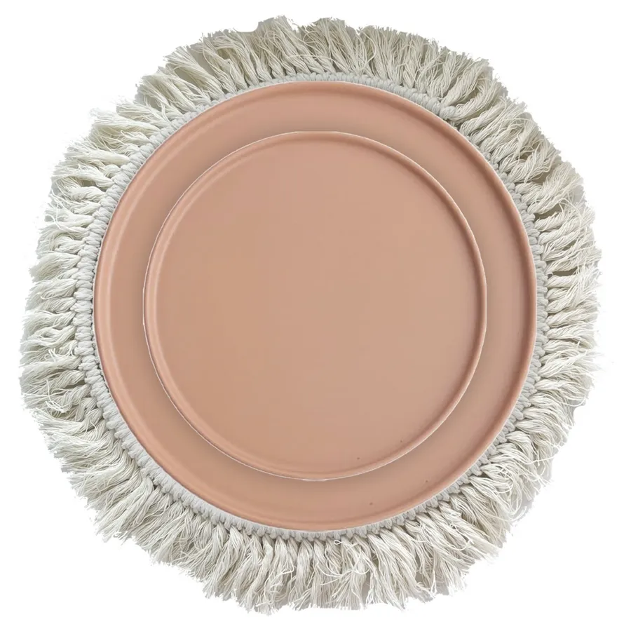 Сет тарелок Макраме Акцент Терракота С и М - Фото миниатюра 1