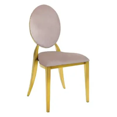 Стул Вашингтон Золото, велюр светло-розовый