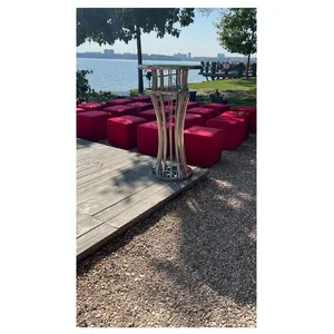 Пуф квадратный Точка, велюр, Малиново-красный - Фото 6