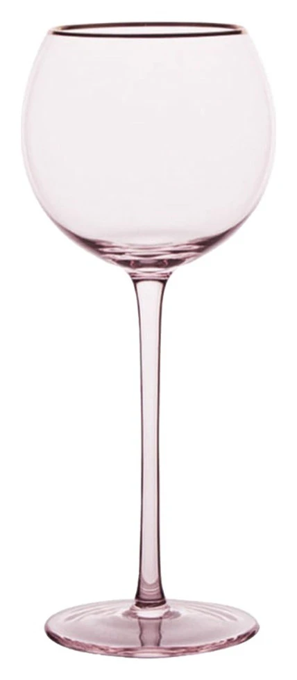 Бокал Сирен Л пудрово-розовый с золотой каймой