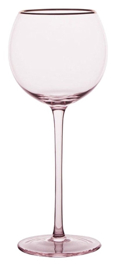 Бокал Сирен Л пудрово-розовый с золотой каймой