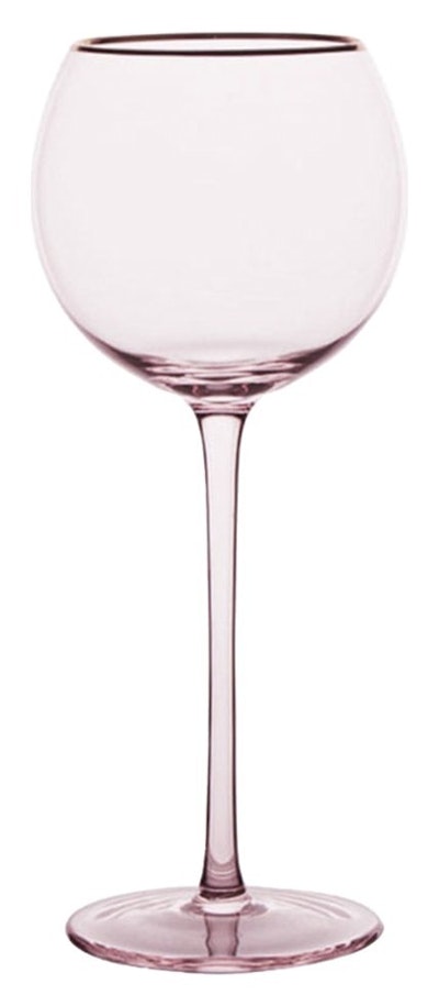 Бокал Сирен Л пудрово-розовый с золотой каймой