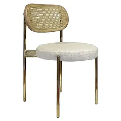 Стул Модерн Золото, Натуральный ротанг + Тедди