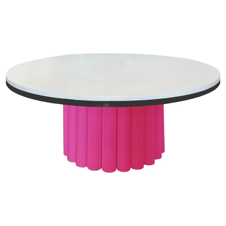 Стол белая столешница, банкетный Сквош фуксия - Фото миниатюра 1