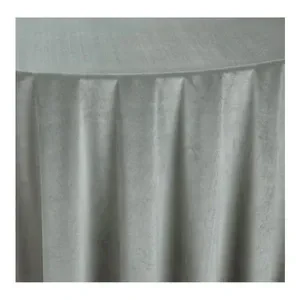 Скатерть велюр, круглая, серая - Фото 2